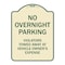 Signmission Designer Series-No Overnight Parking, Tan & Green Heavy-Gauge Aluminum, 24" x 18", TG-1824-9967 A-DES-TG-1824-9967 - alternate 1